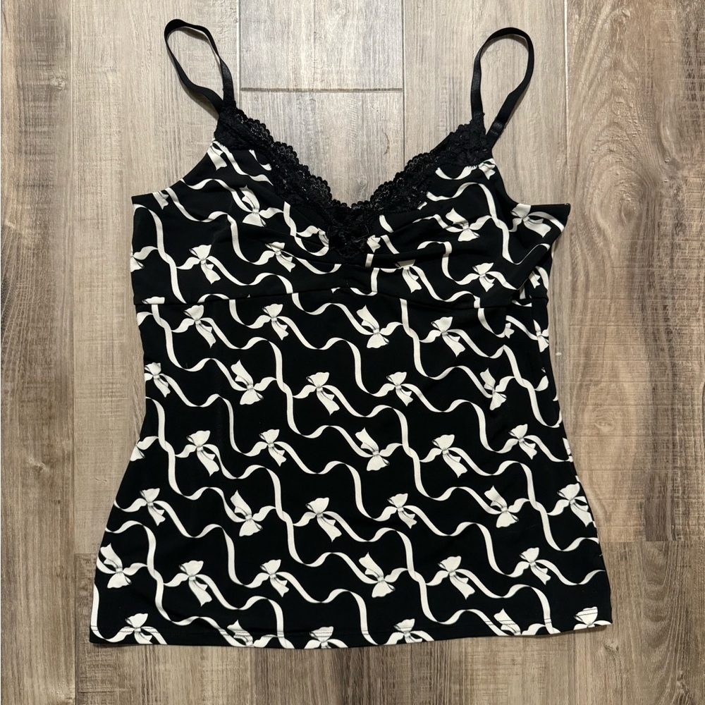 🎀 Bow Camisole Tank with Lace Trim